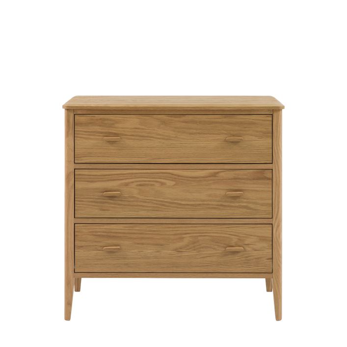 Gallery Direct Camden 3 Drawer Chest in a Natural warm wood grain finish had 3 generous drawers with matching handles