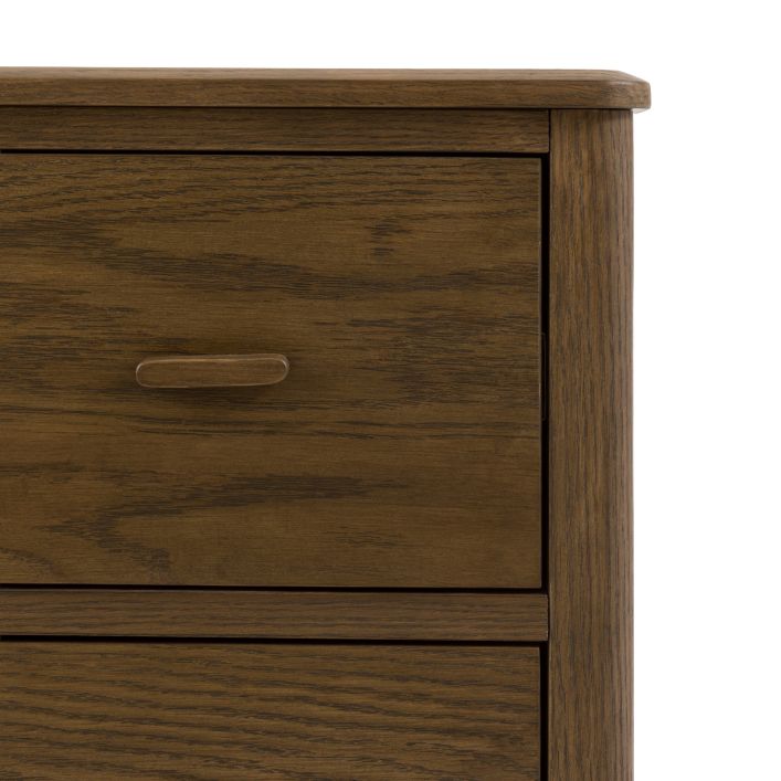 Gallery Direct Camden 3 Drawer Chest in Walnut wood grain finish, with 3 wide drawers and slim wooden handles