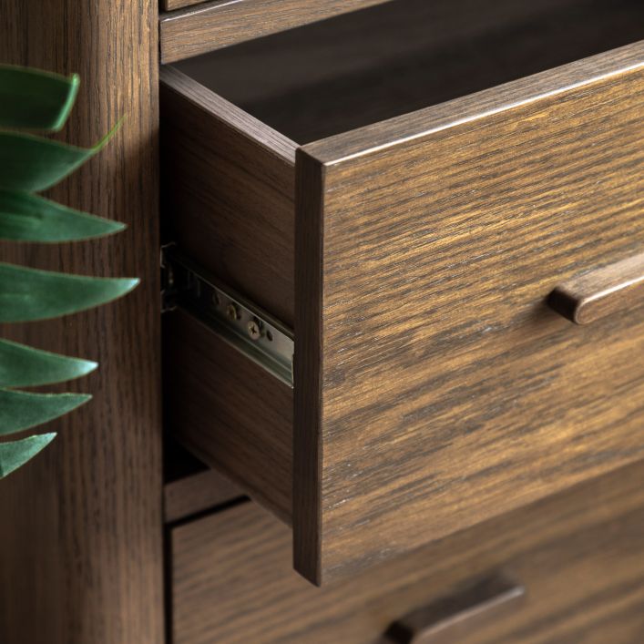 Gallery Direct Camden 3 Drawer Chest in a Walnut wood grain finish, with generous drawer space and matching slim wooden handles