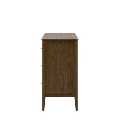 Gallery Direct Camden 3 Drawer Chest in Walnut grain coloured finish with tapered legs