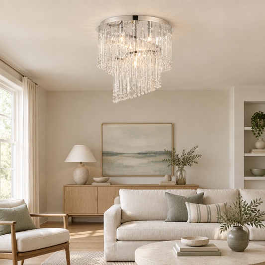 Gallery Direct Camille Ceiling Lamp installed in a softly lit room