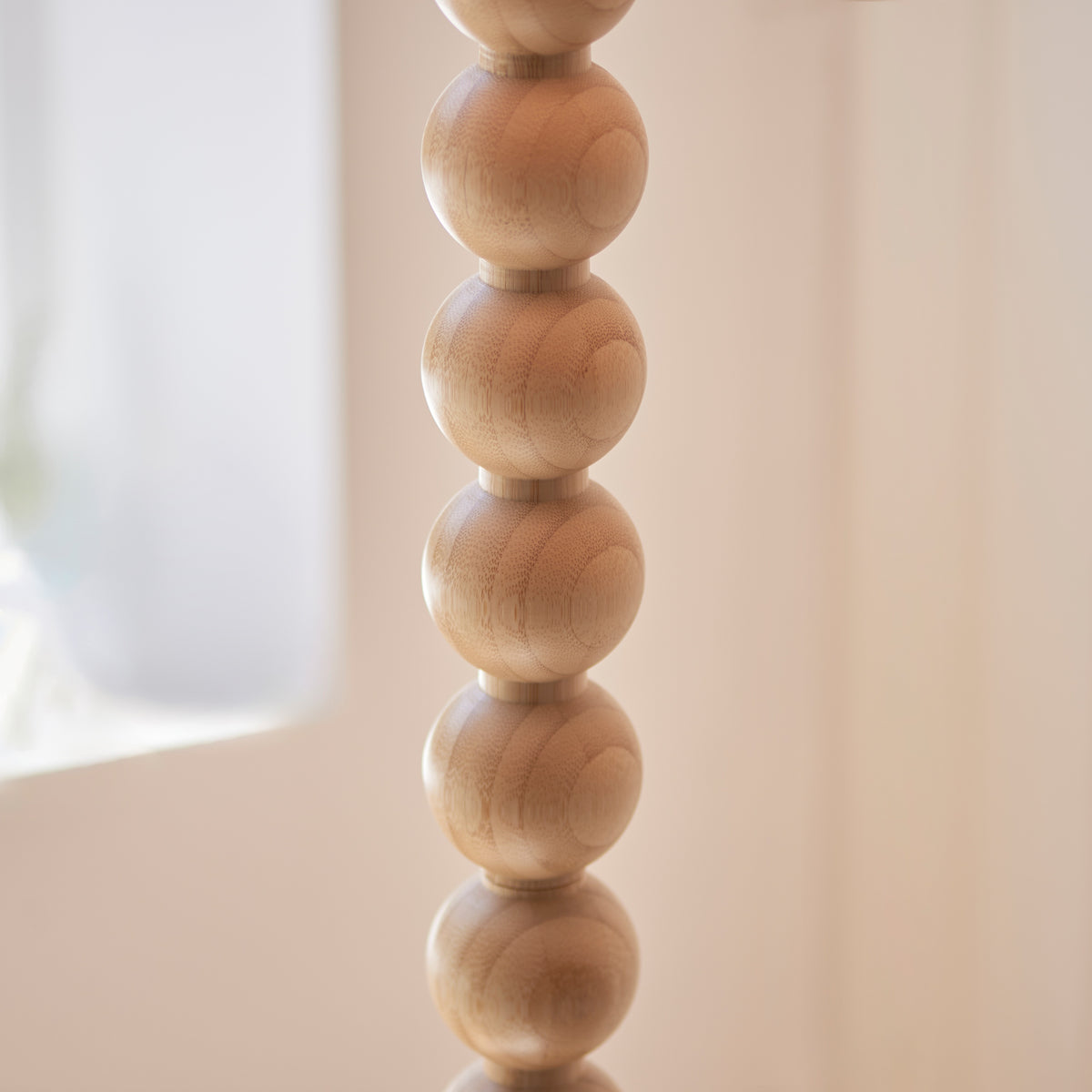 Gallery Direct Cane Floor Lamp Base Natural Bamboo, close-up of the finish and design