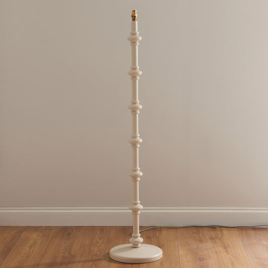 Gallery Direct Carnaby Floor Lamp Base Satin Almond White, styled in a room setting