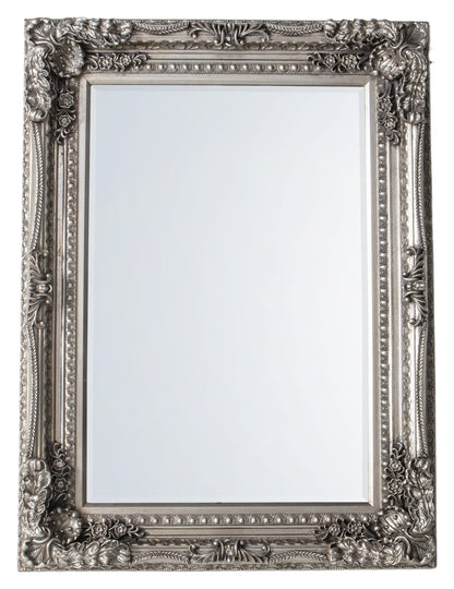 Gallery Direct Carved Louis Mirror Silver, complete product view