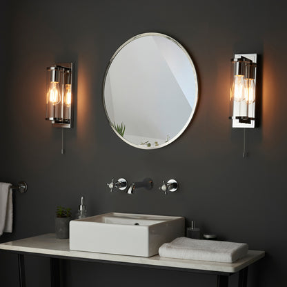 Gallery Direct Cassidy Bathroom Wall Light Chrome, styled in a room setting