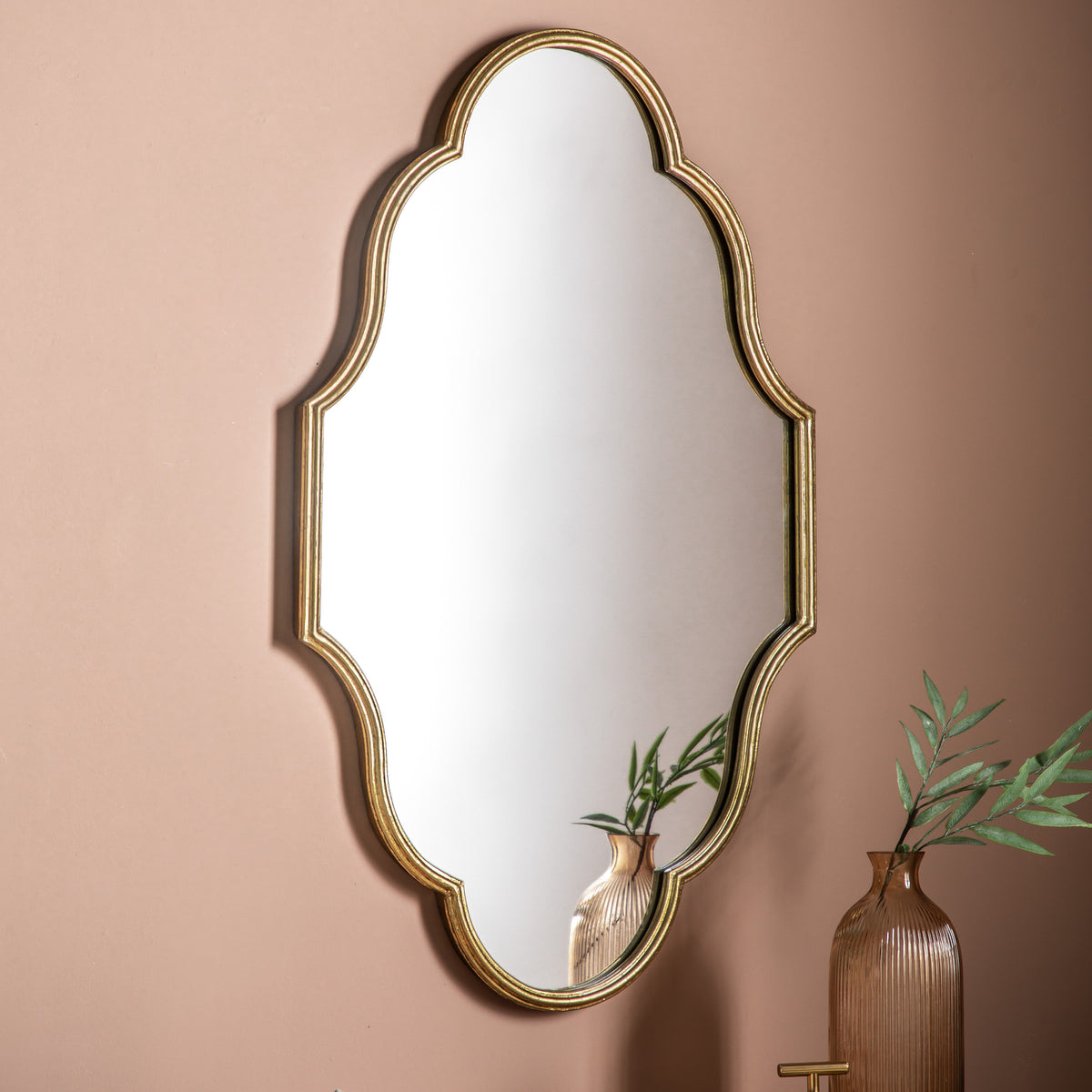 Gallery Direct Castello Mirror Gold displayed in a styled interior