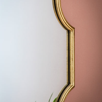 Gallery Direct Castello Mirror Gold, close-up of the mirror and frame details