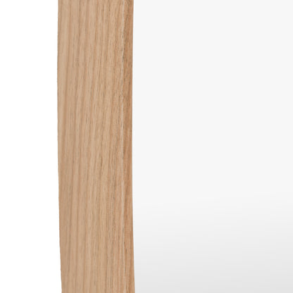 Gallery Direct Cedar Elipse Mirror Oak, close-up of the mirror and frame details