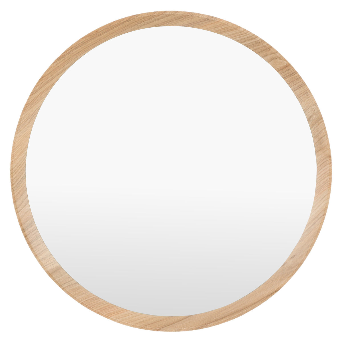 Gallery Direct Cedar Round Mirror Oak, complete product view
