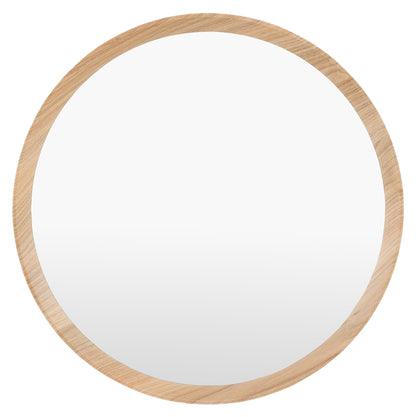 Gallery Direct Cedar Round Mirror Oak, complete product view