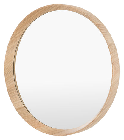 Gallery Direct Cedar Round Mirror Oak, complete product view
