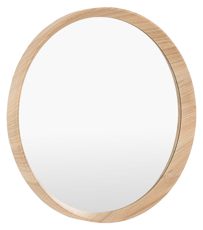 Gallery Direct Cedar Round Mirror Oak, complete product view