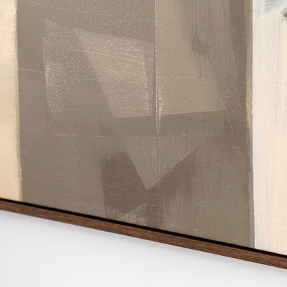 Gallery Direct Cemento Abstract Framed Canvas, close-up of the artwork and frame details