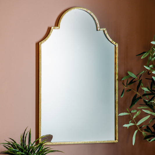 Gallery Direct Certosa Mirror Gold displayed in a styled interior