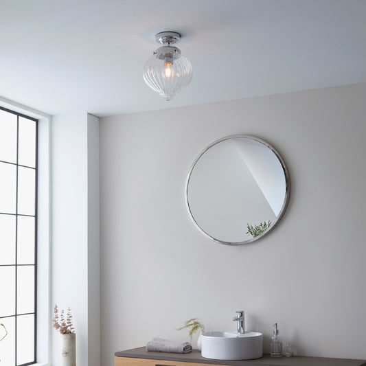 Gallery Direct Cheston Bathroom 1 Ceiling Light, styled in a room setting
