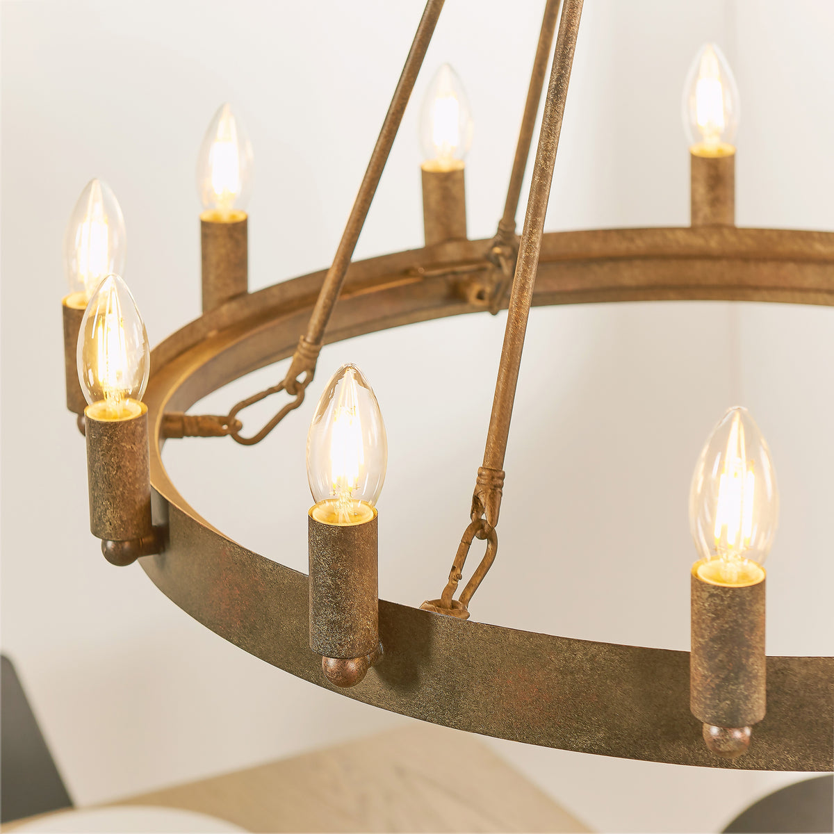 Gallery Direct Chevalier 12 Pendant Light, close-up of the finish and design
