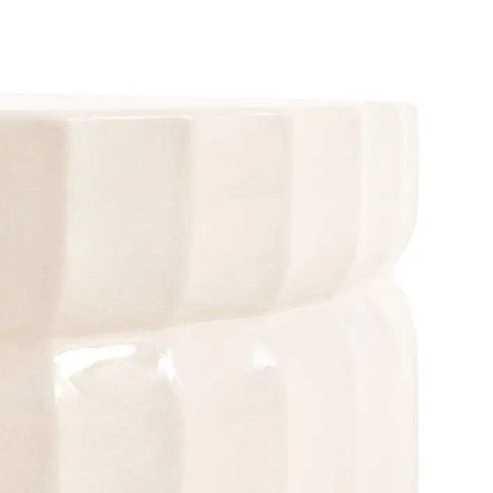 Gallery Direct Cirella Coffee Table with a Creamy glazed finish to the sculptural ridged design