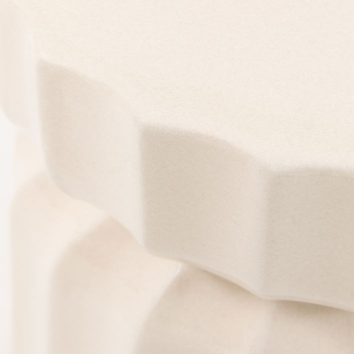 Gallery Direct Cirella Side Table features a distinctive ridged pattern with a sophisticated creamy glazed finish