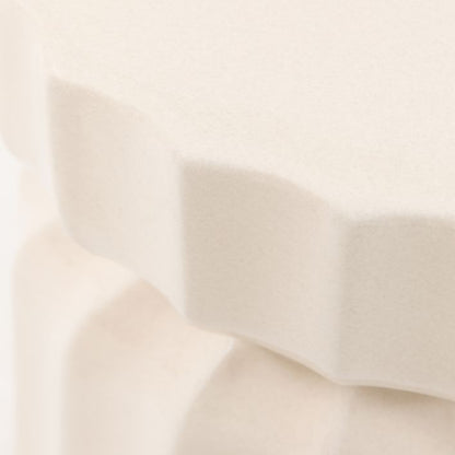 Gallery Direct Cirella Side Table features a distinctive ridged pattern with a sophisticated creamy glazed finish