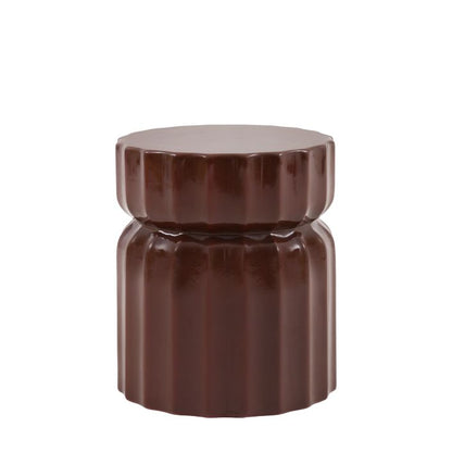 Gallery Direct Cirella Side Table is a contemporary accent piece made from glass reinforced concrete with a Rust brown glazed finish