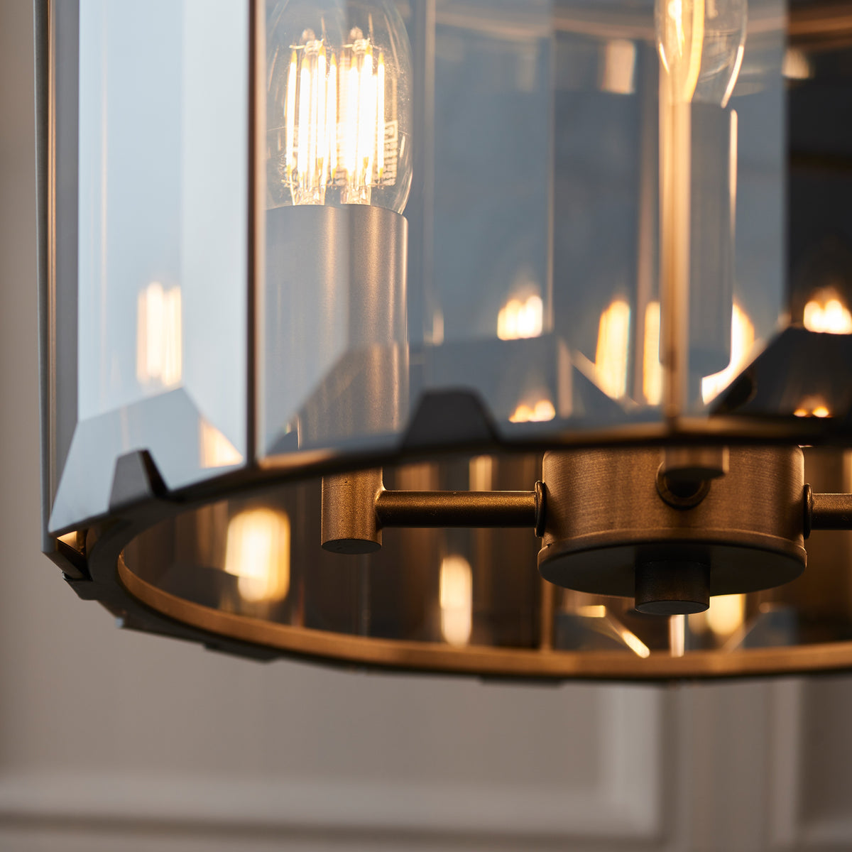 Gallery Direct Clooney 4 Pendant Light, close-up of the finish and design