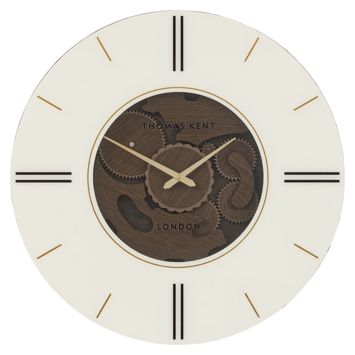 Gallery Direct Cogger Wall Clock Dark Walnut, complete product view