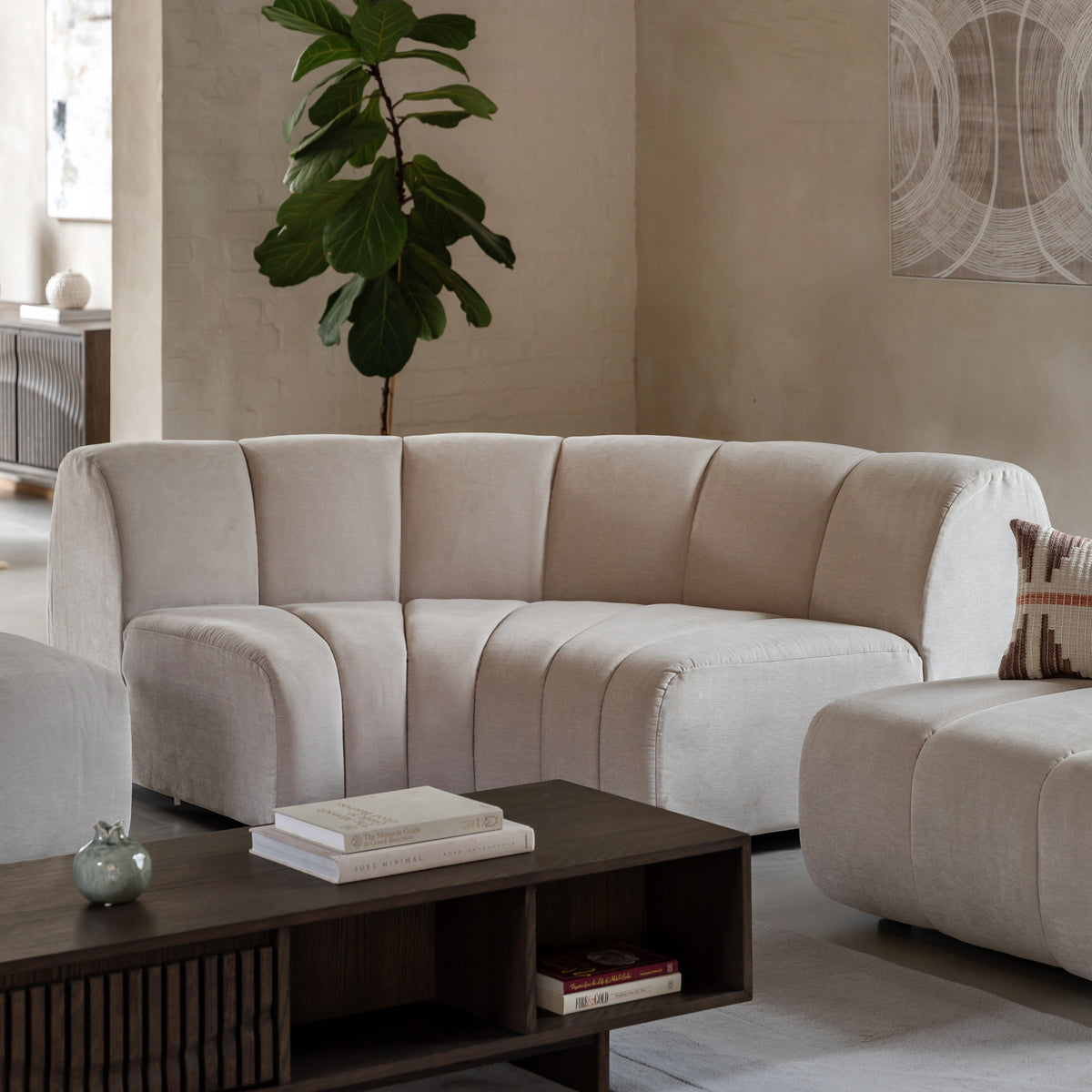 Gallery Direct Como Corner Module styled in a living room