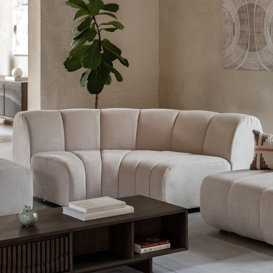 Gallery Direct Como Corner Module styled in a living room