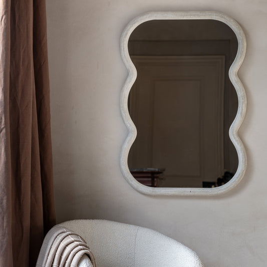 Gallery Direct Como Curved Rectangle Mirror displayed in a styled interior