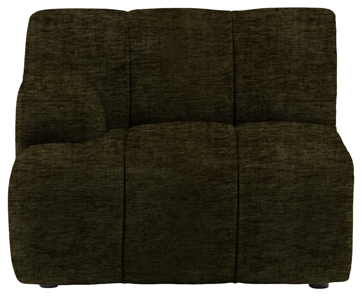 Gallery Direct Como LH Arm Module in Celine Olive upholstery, product view