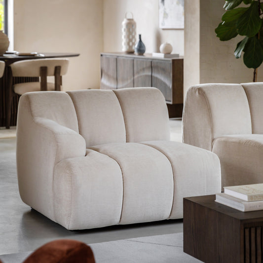 Gallery Direct Como LH Arm Module styled in a living room