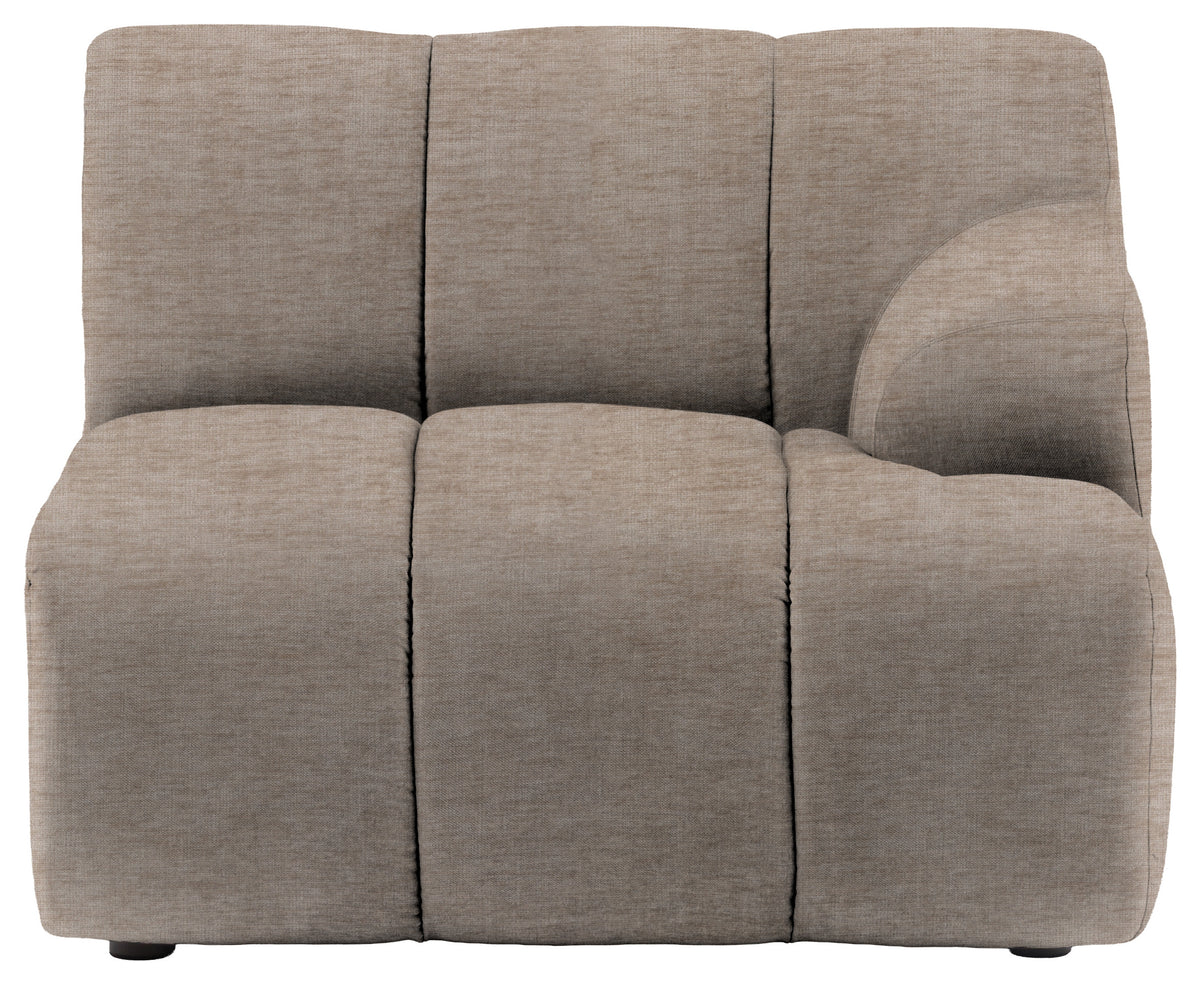 Gallery Direct Como RH Arm Module in Celine Husk upholstery, product view