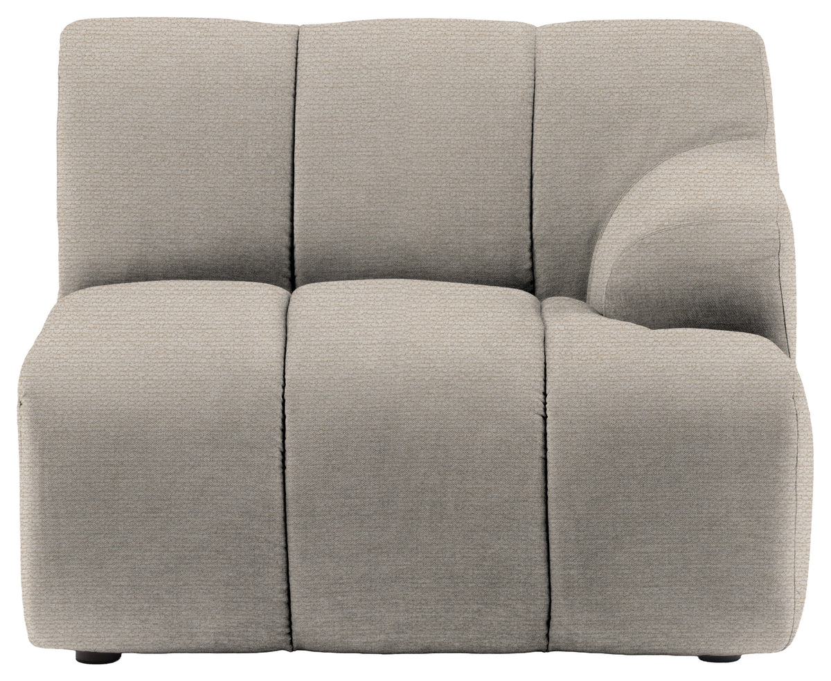 Gallery Direct Como RH Arm Module in Mikah Vanilla upholstery, product view