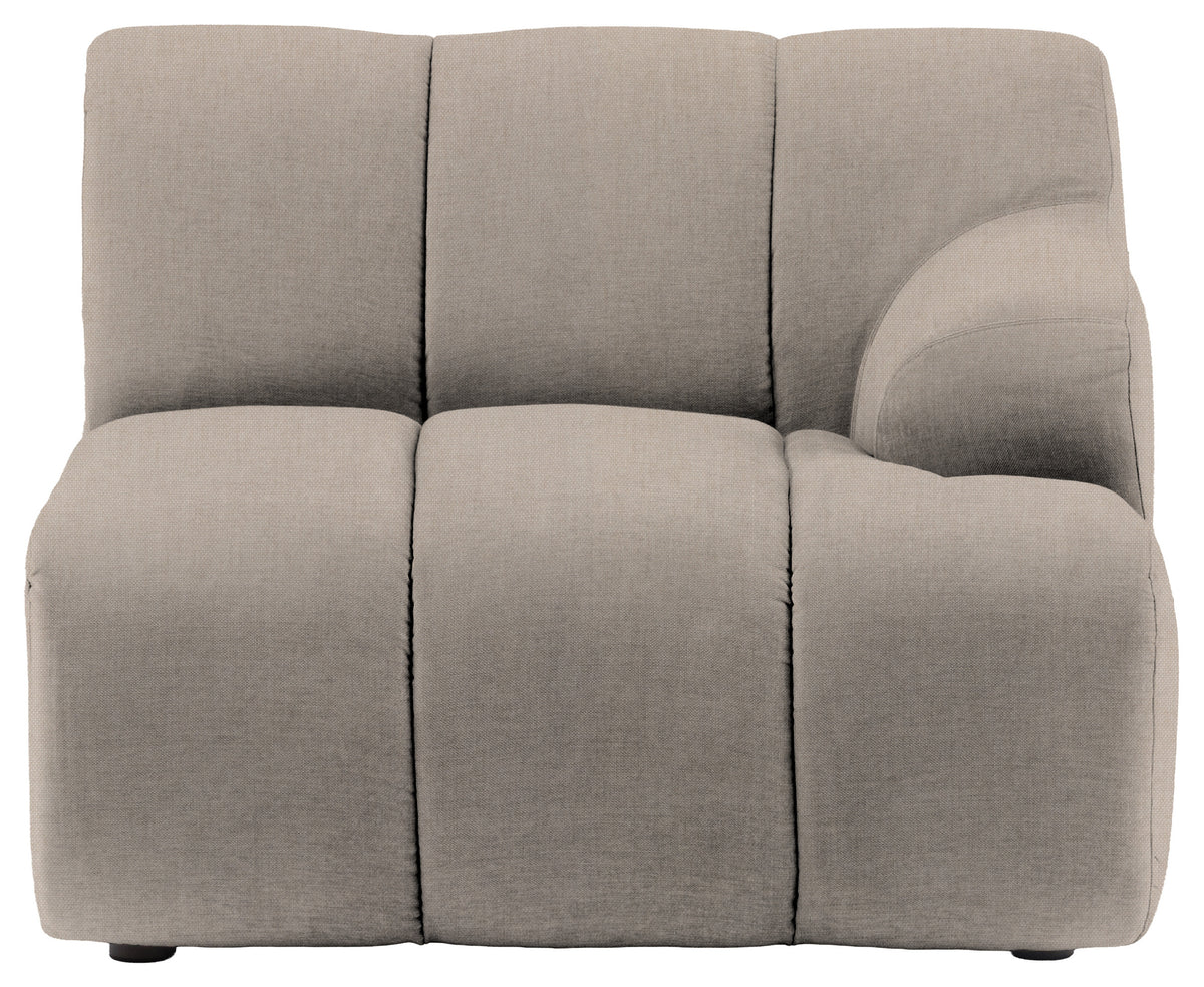 Gallery Direct Como RH Arm Module in Verona Ghost upholstery, product view