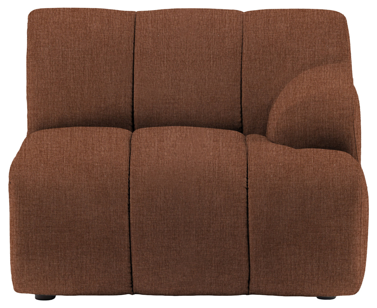 Gallery Direct Como RH Arm Module in Willow Henna upholstery, product view