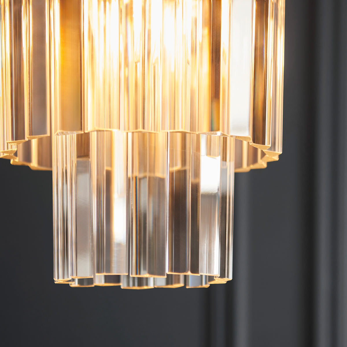 Gallery Direct Conaston 1 Pendant Light Brushed Aged Brass, close-up of the finish and design