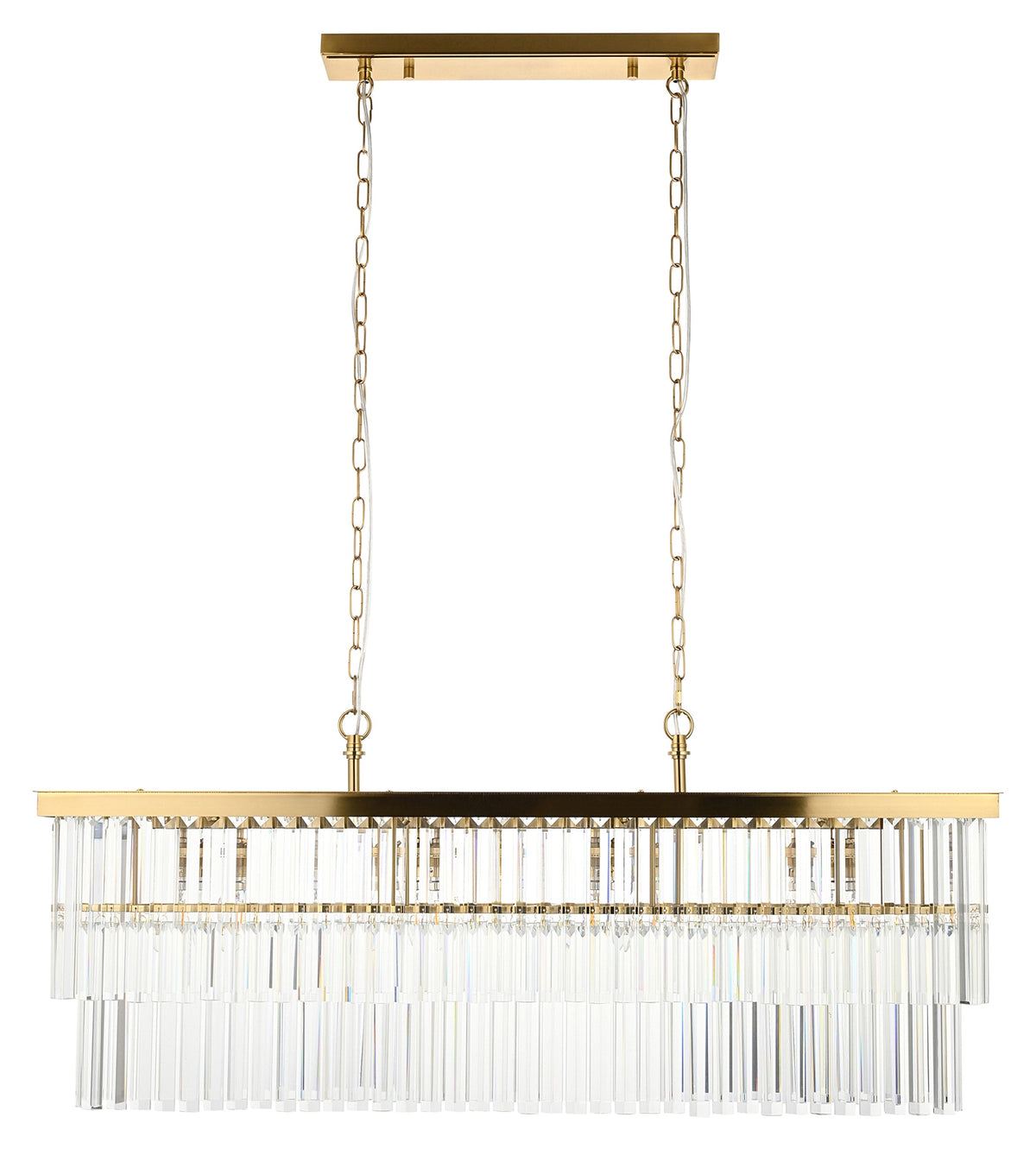 Gallery Direct Conaston 4 Bar Pendant Light Brushed Aged Brass, complete product view on a white background