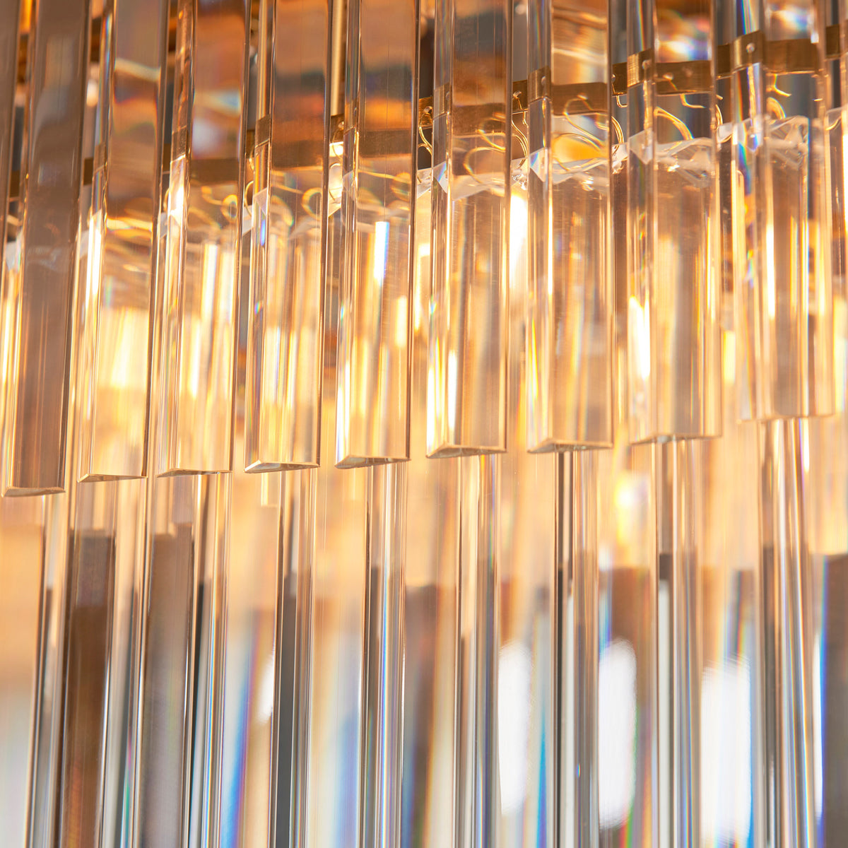 Gallery Direct Conaston 4 Bar Pendant Light Brushed Aged Brass, close-up of the finish and design