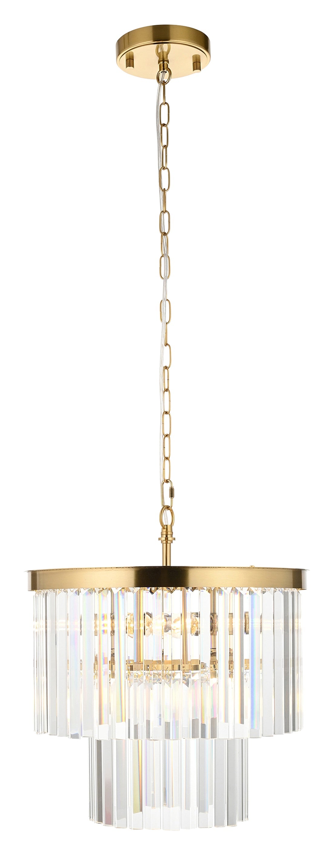 Gallery Direct Conaston 4 Pendant Light Brushed Aged Brass, complete product view on a white background