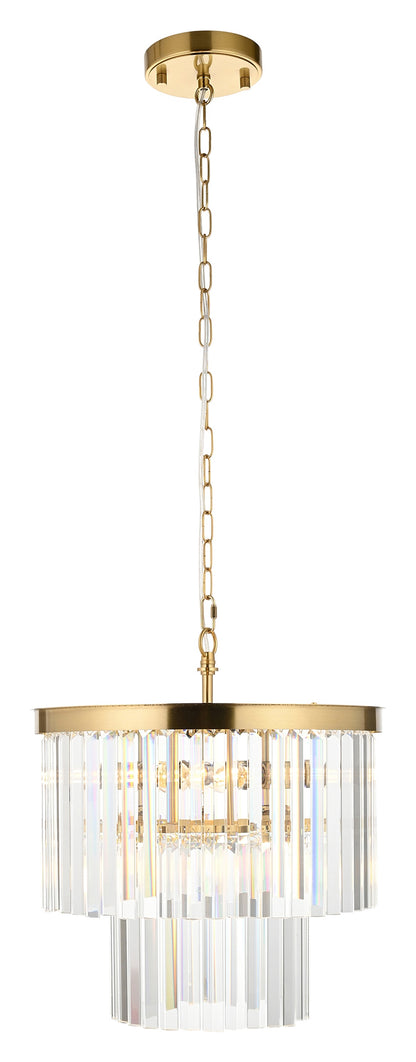 Gallery Direct Conaston 4 Pendant Light Brushed Aged Brass, complete product view on a white background