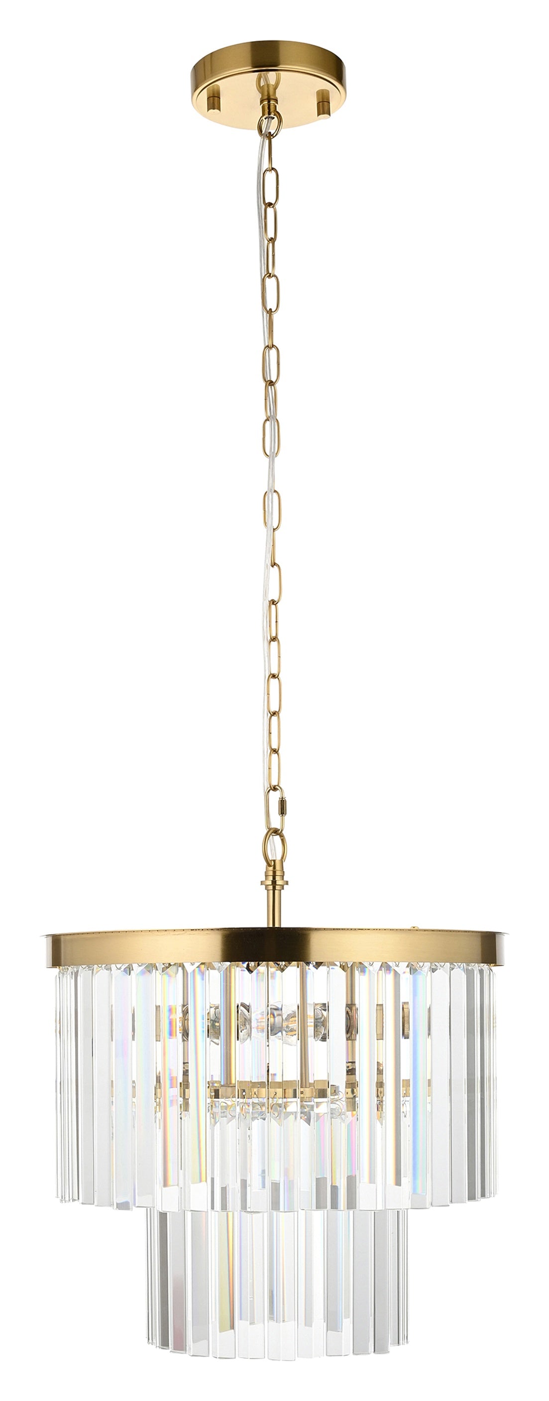 Gallery Direct Conaston 4 Pendant Light Brushed Aged Brass, complete product view on a white background