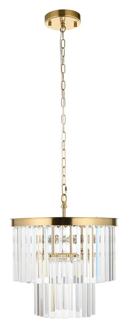 Gallery Direct Conaston 4 Pendant Light Brushed Aged Brass, complete product view on a white background
