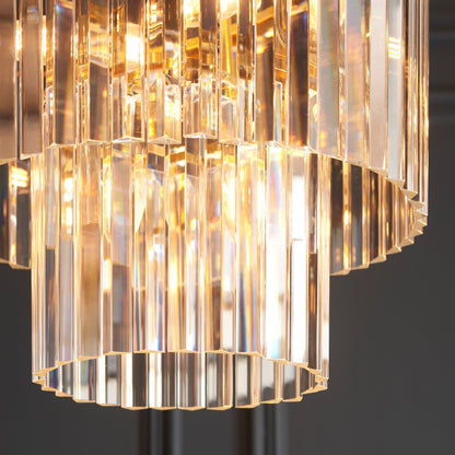 Gallery Direct Conaston 4 Pendant Light Brushed Aged Brass, close-up of the finish and design