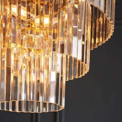 Gallery Direct Conaston 7 Pendant Light Brushed Aged Brass, close-up of the finish and design