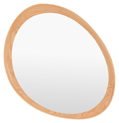 Gallery Direct Copenhagen Pebble Mirror Oak, complete product view