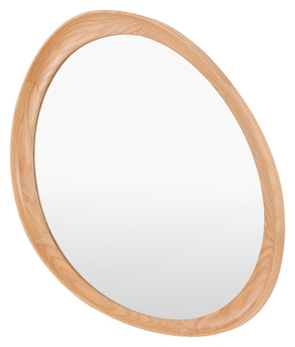 Gallery Direct Copenhagen Pebble Mirror Oak, complete product view