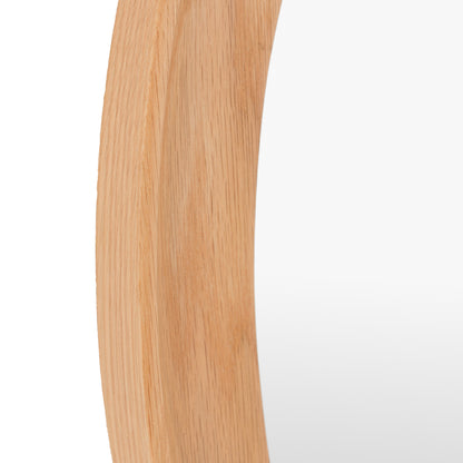 Gallery Direct Copenhagen Pebble Mirror Oak, close-up of the mirror and frame details