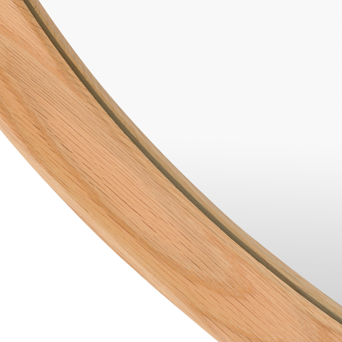 Gallery Direct Copenhagen Pebble Mirror Oak, close-up of the mirror and frame details