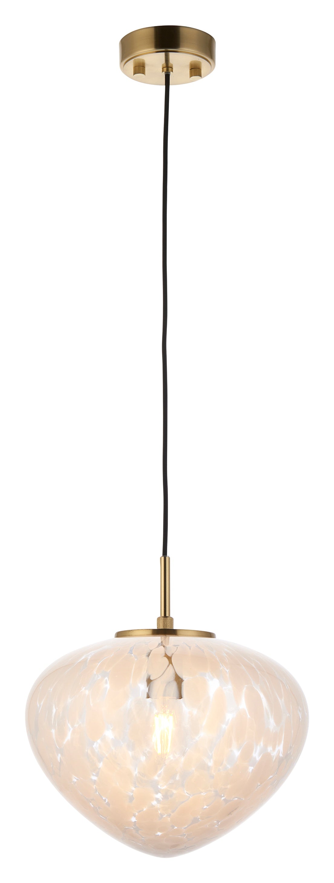 Gallery Direct Cornard 1 Pendant Light Brass, complete product view on a white background