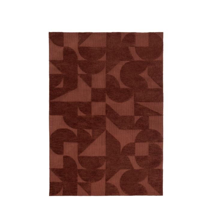 Gallery Direct Cortland Block Rug in Nutmeg brown measuring 1200x1800mm with a striking geometric design